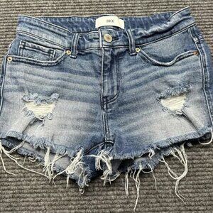 BKE Denim Shorts Womens 24 Blue Payton Distressed Frayed Cutoff Raw Hem ABK3126